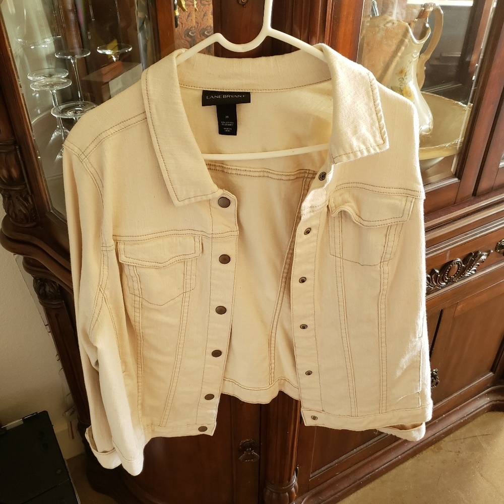 Lane Bryant Cream colored Denim jacket